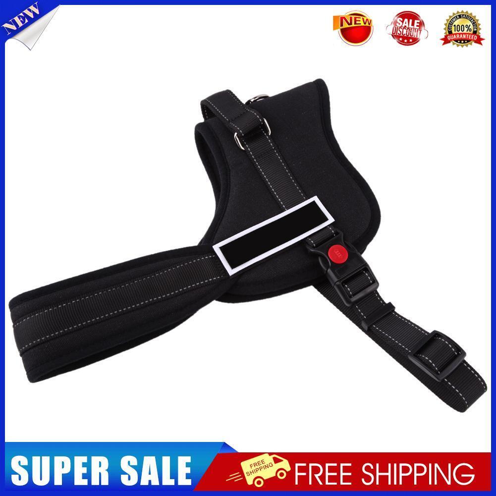 Adjustable Harness  Pulling Padded Large Dog Harness Collar (Black)(L)