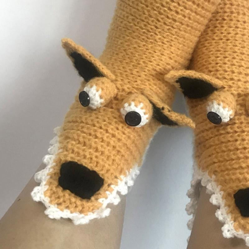 Novelty Crochet Knit Cartoon Socks Funny Ice Age Squirrel Warm Floor Stockings