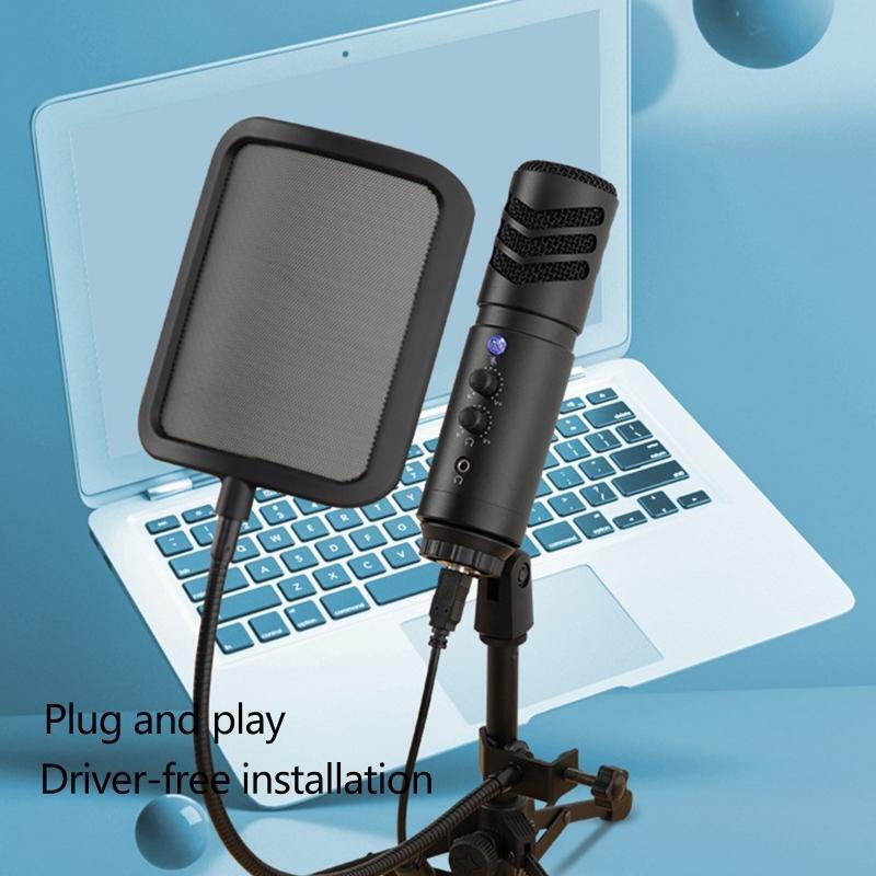 Microphone USB Plug Wired Streaming Mic Game Vocal Recording Application