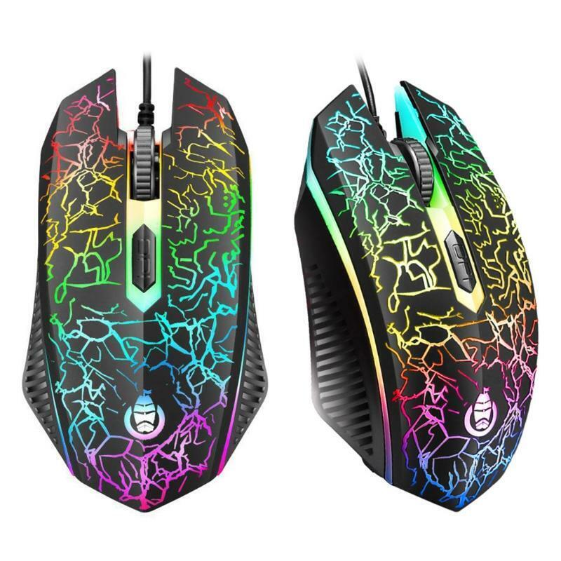Wired USB Optical Mouse Corded Mouse Gaming Luminous Business Office Laptops