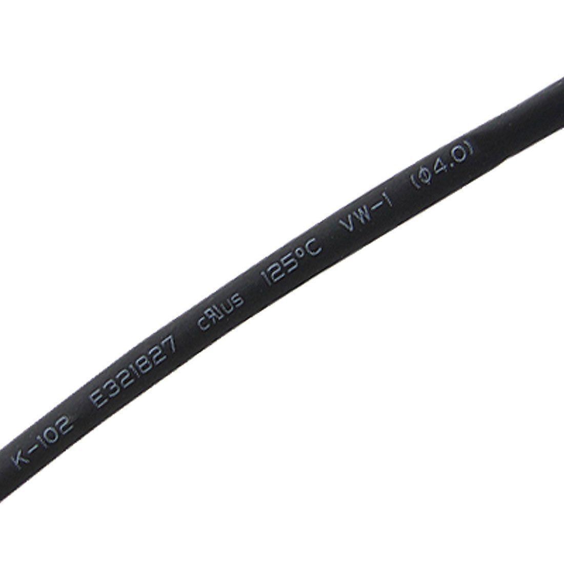 6M Length 4mm Diameter Black Polyolefin Heat Shrinking Tube Tubing SYSZAU