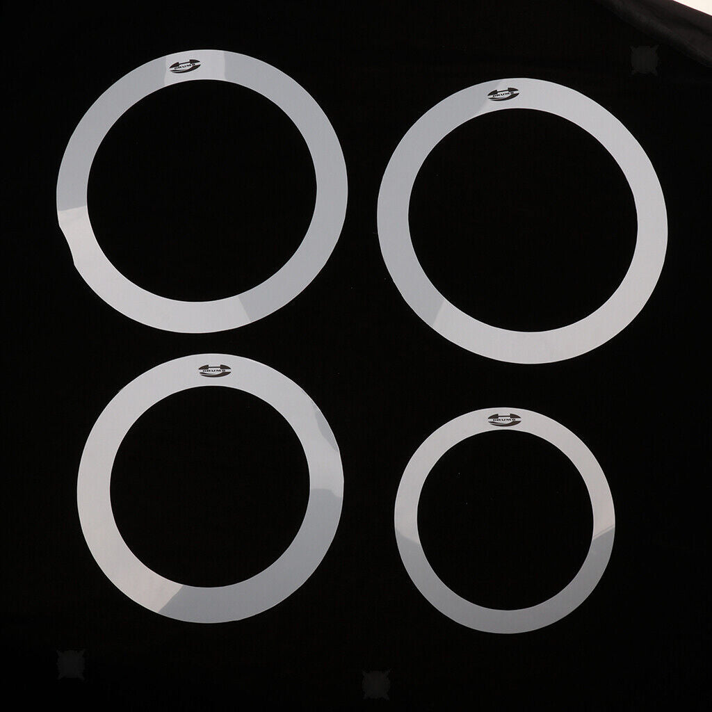 4Pcs PET 10'' 12'' 14'' 14'' Bass Drum   Control Rings Eliminate Overtone
