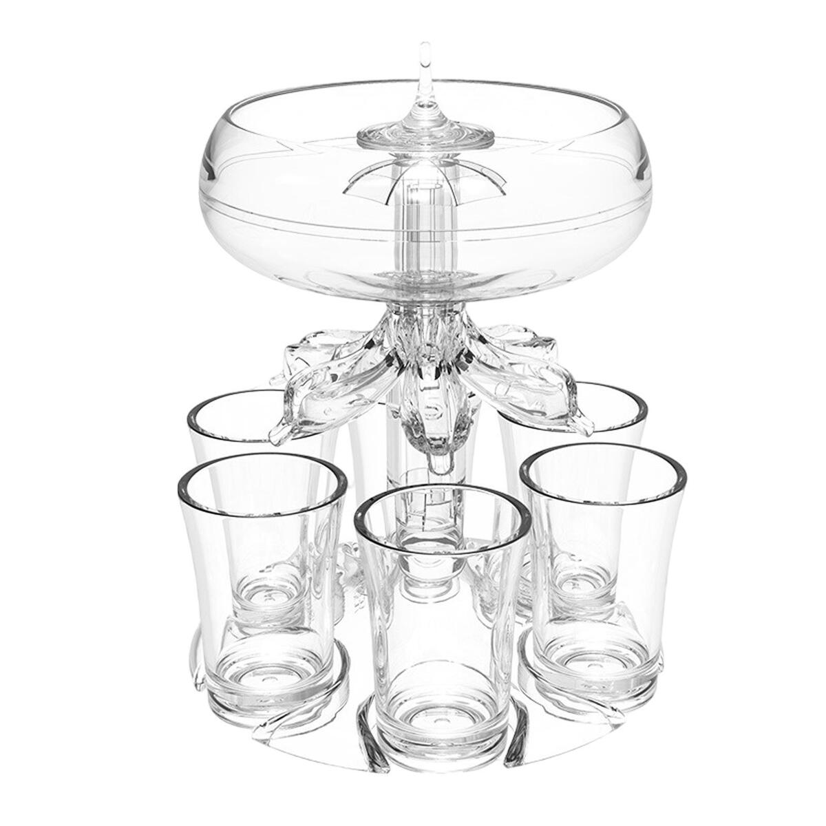Reusable 6 Shot Glass Wine Dispenser Small Wine Glass and Wine Set for Bar
