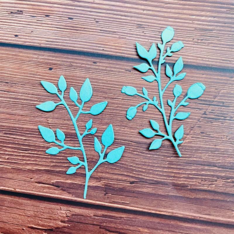 1 Set Flowerbud Leaves Metal Cutting Dies Embossing Stencil DIY Album Template