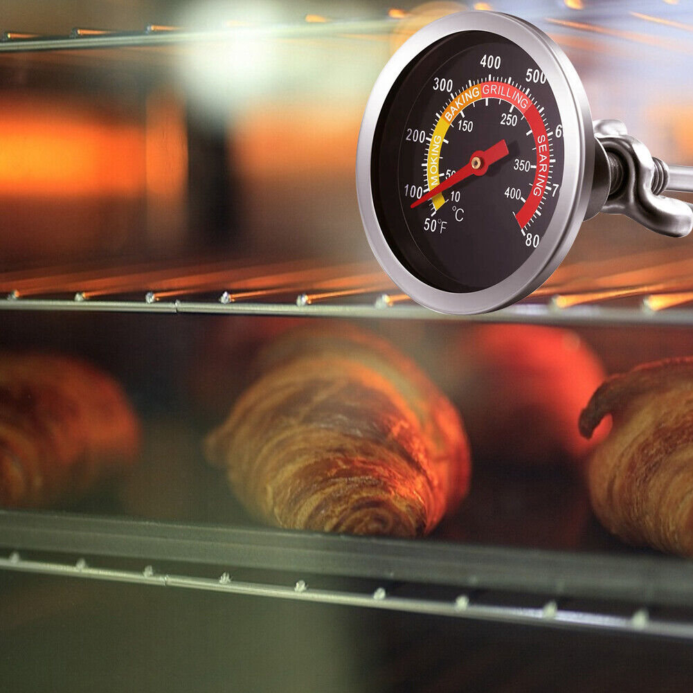 BBQ Barbecue Thermometer Dial Display Oven Grill Rotisserie Food Temp Gauge