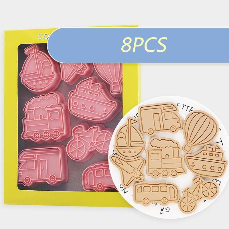 8 Pieces Car Transportation Cookie Cutter Mold for Baking Bread Cuttersoft Fruit