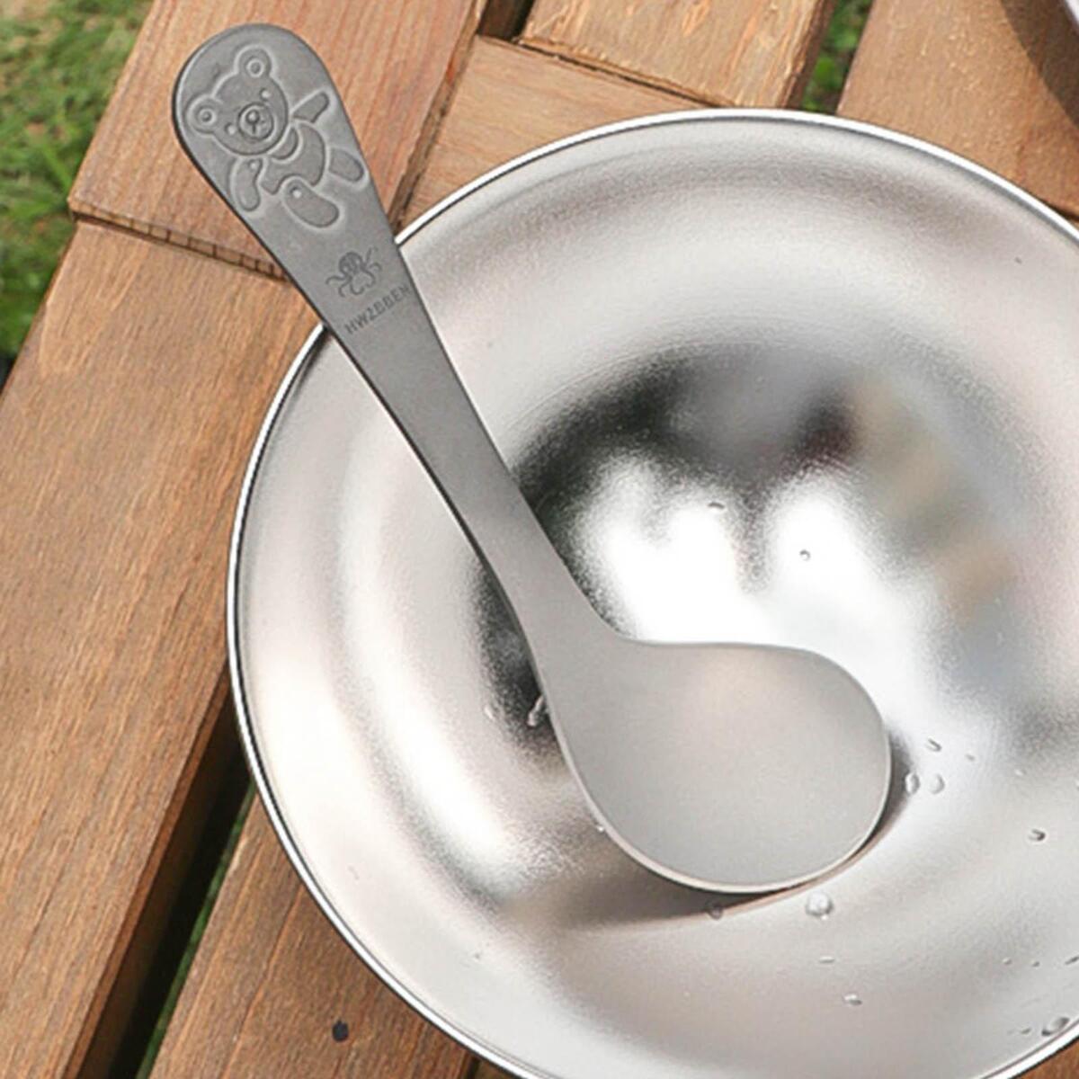 Titanium Soup Spoon Tableware Meal Rice Ladle for Travel Outdoor Cooking