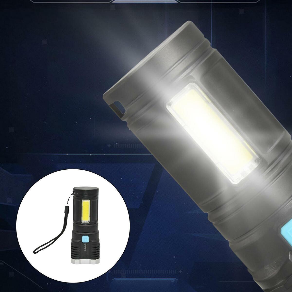 LED Flashlight USB Handheld Torch Outdoor Emergency Gear Hiking