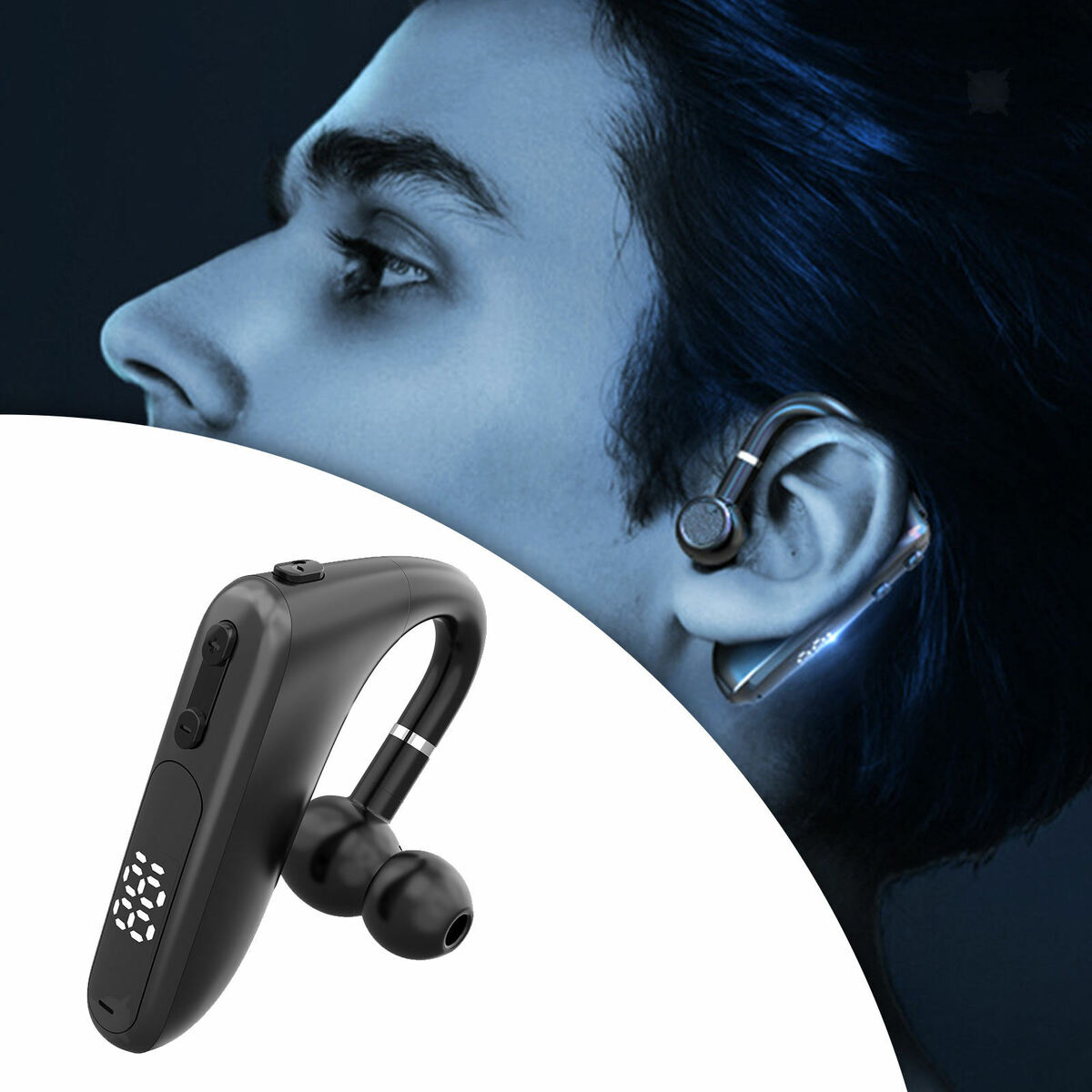 Headset Earpiece Driving Headset for Laptop PC Black