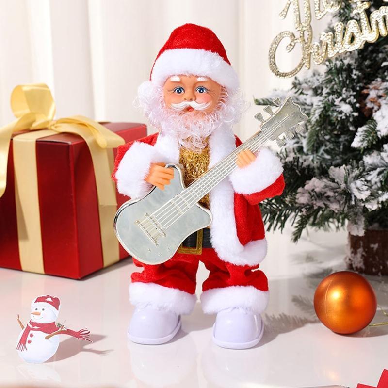 Musical Santa Claus Plays Guitar Electric Music Ornaments Christmas Xmas Gift