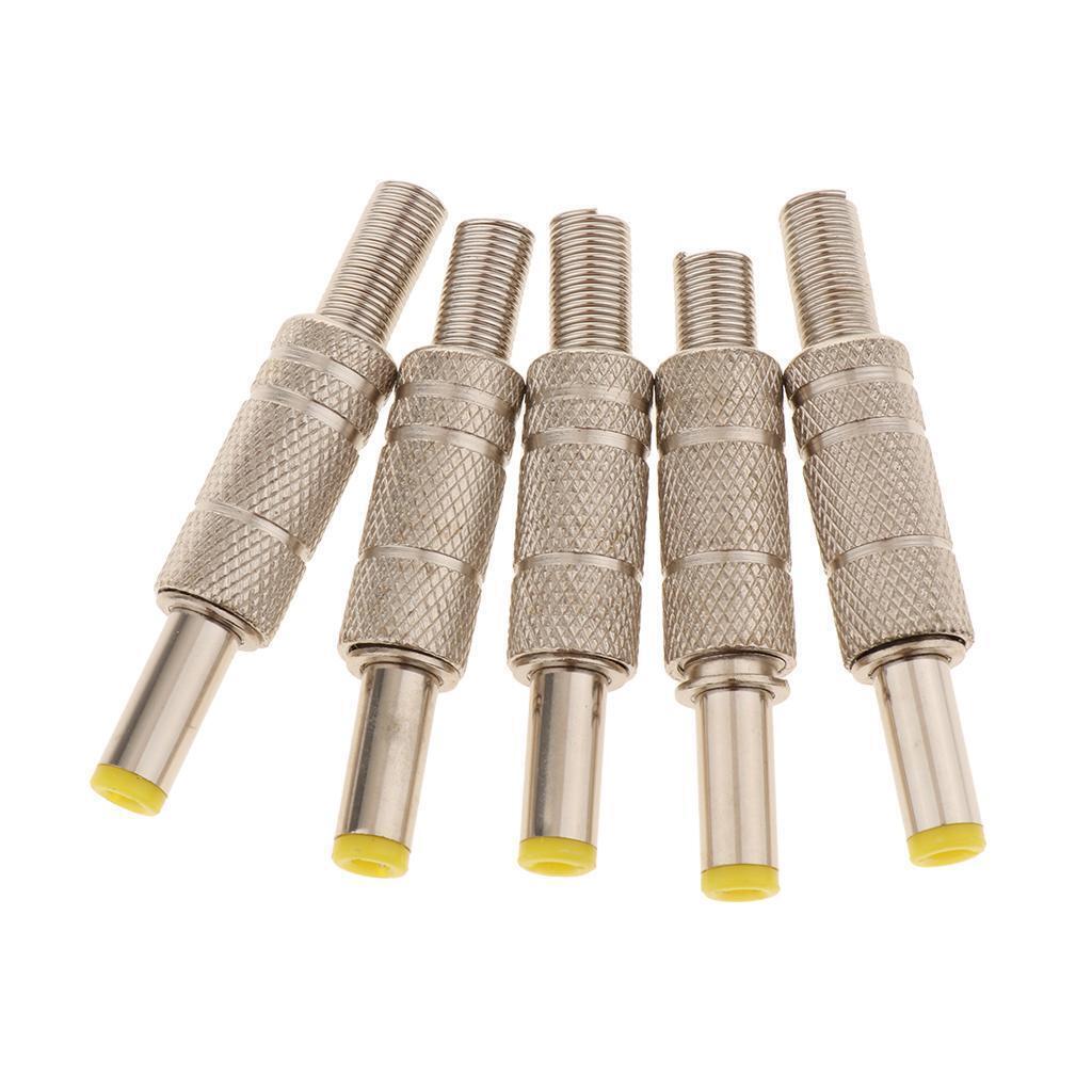 5 Pieces .5x2.5mm Power Plug Welding Adapter Connector Metal Shell