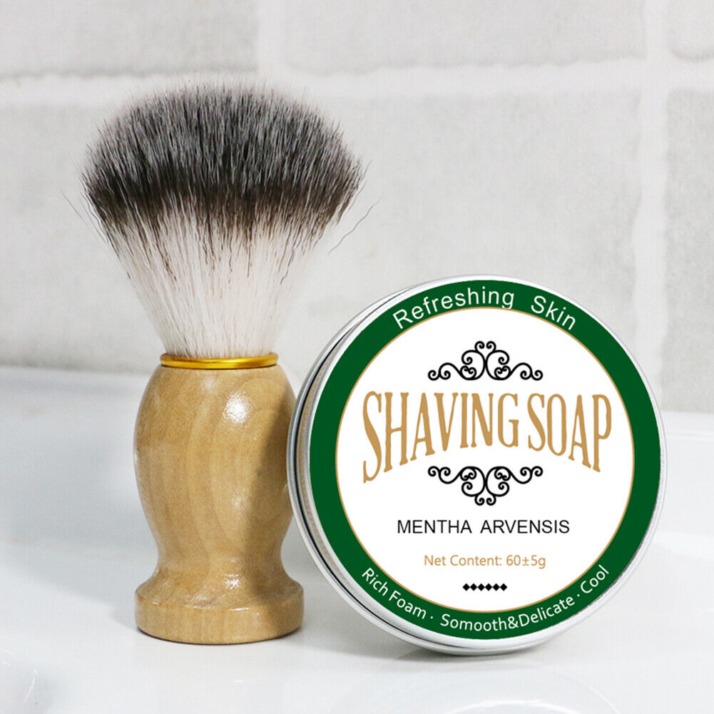 60g Mint Scented Men s Shaving Soap Aluminum Boxed Foam Rich Gentle Not Sti