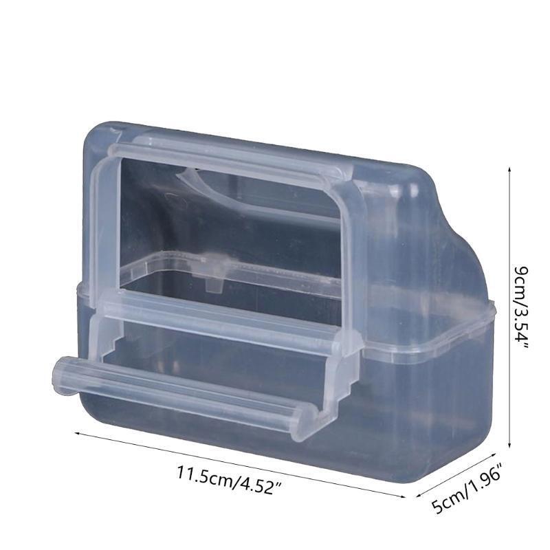 Bird Feeder with Perch for Cage Wide Opening Plastic Container Food Dispenser