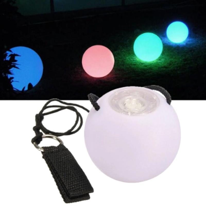LED Poi Ball Professional Belly Dance Level Hand Props Round Colorful LED Poi
