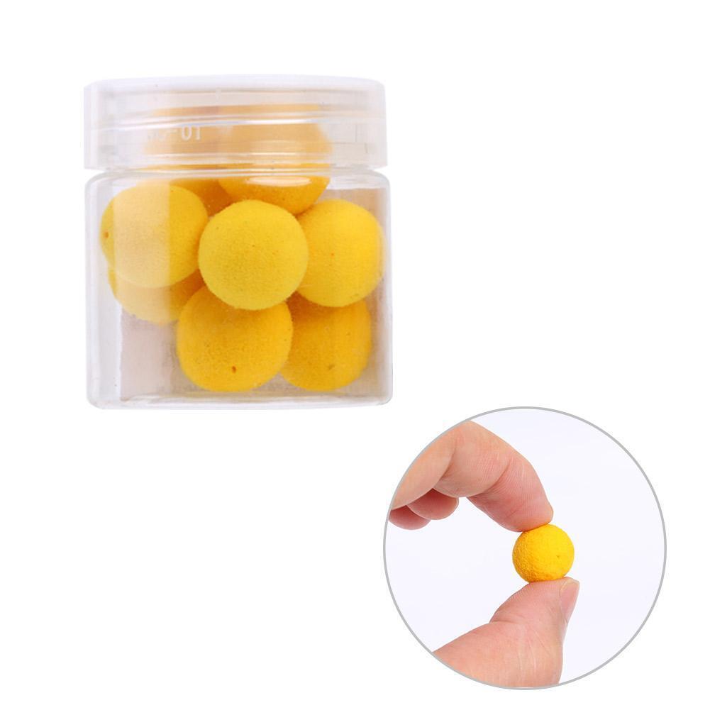 Foam Floating Ball Beads Feeder Fishing Bait Smell Lure (Yellow 14mm 10pcs)
