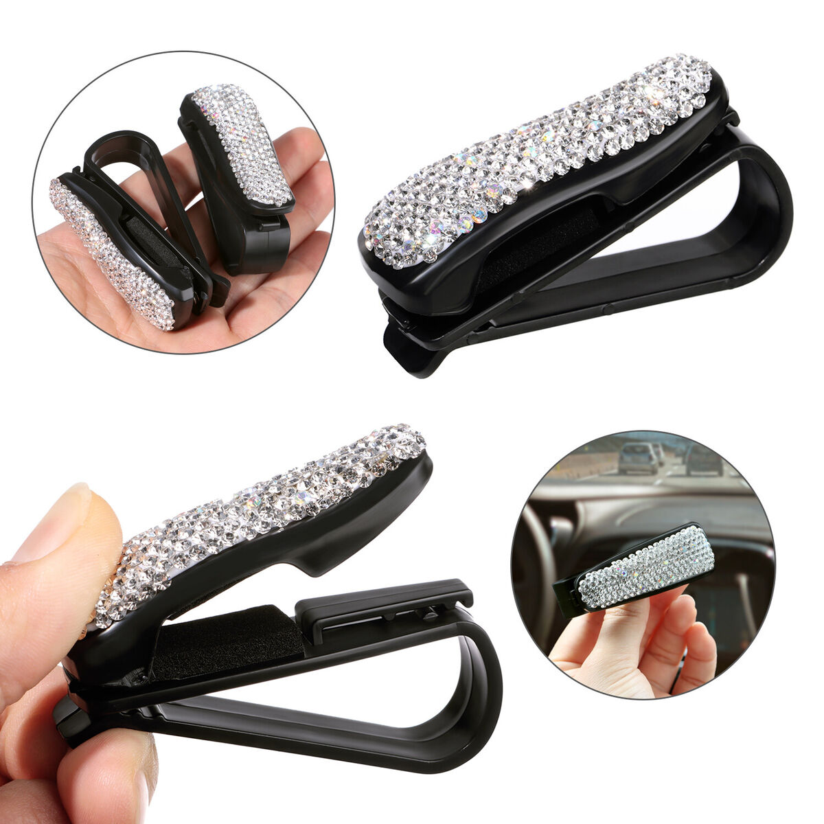 Visor Glasses Holder for Car Sunglass Bling Bling Clip Eyeglasses Hanger