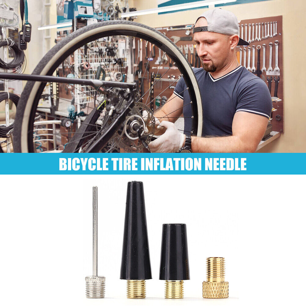 4pcs/set Ball Needle Nozzle Adapter Kit Bicycle Tire Inflate Pump Parts