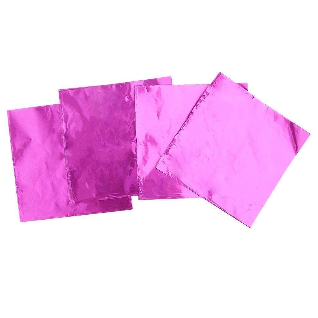 100pcs Sweets Candy Package Foil Paper Chocolate Lolly Wrappers Pink
