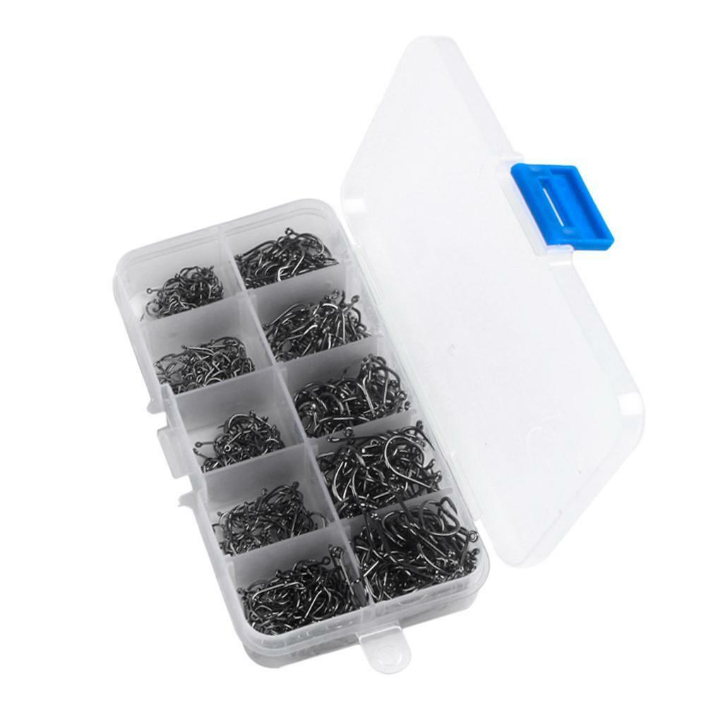 300pcs   Hooks Kit   Lure Tackles Barbed Hooks  three-12#