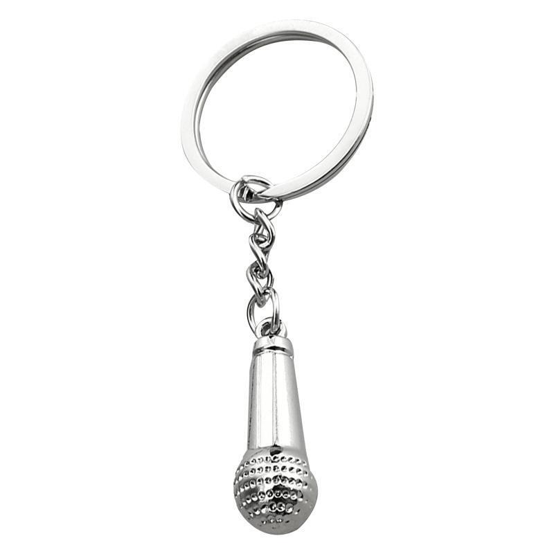 Microphone Shape Keychain Keyring Car Bag Pendant Ornament Handbag Jewelry Charm