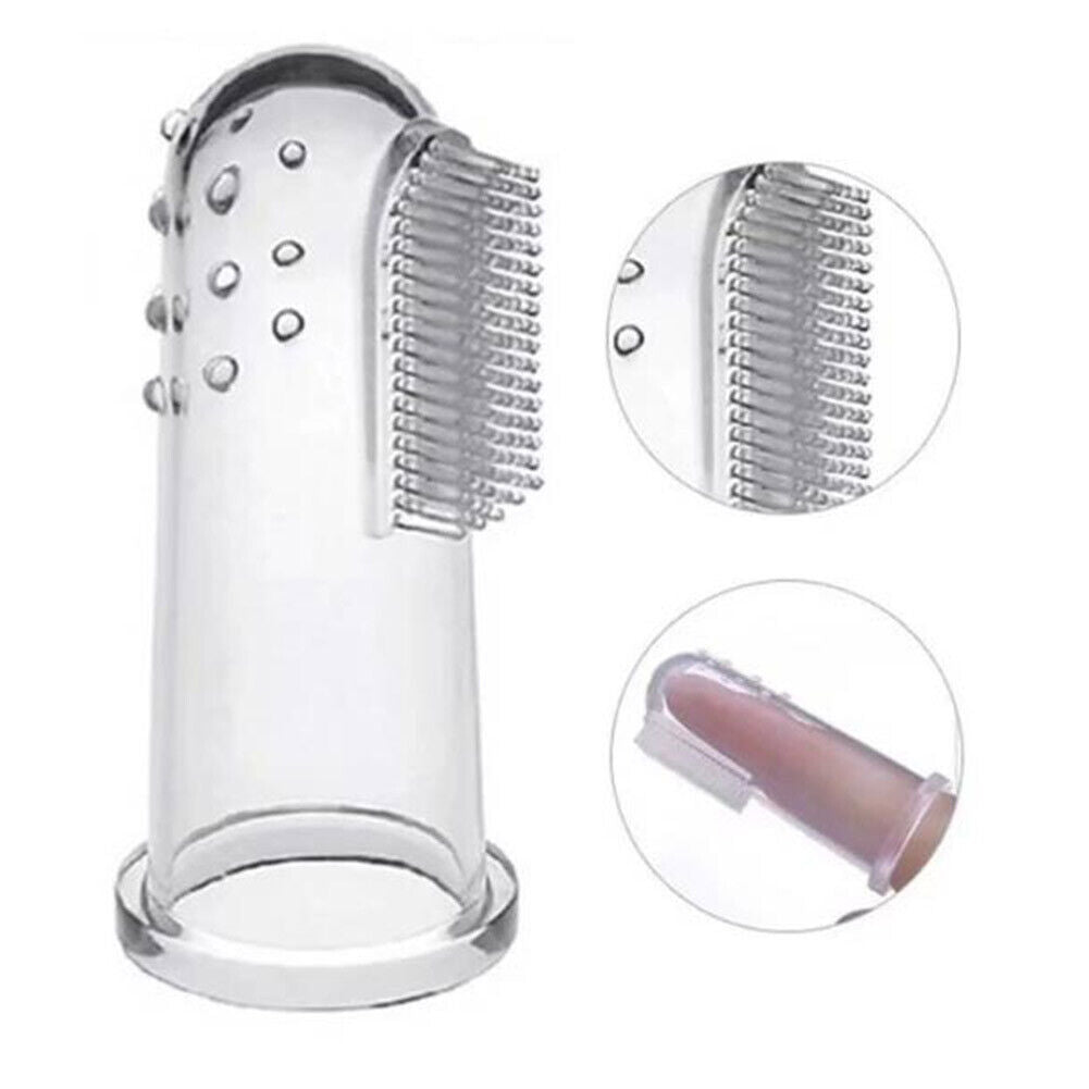 Pet Toothbrush Silicone Puppy Cat Finger Brush Bad Breath Cleaning Tools