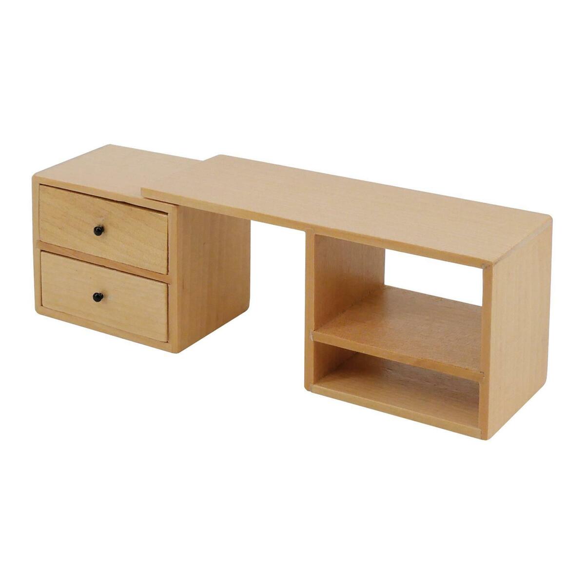 2Pcs Mini 1/12 Scale Table :6 Cabinet   Life Scene Ornaments