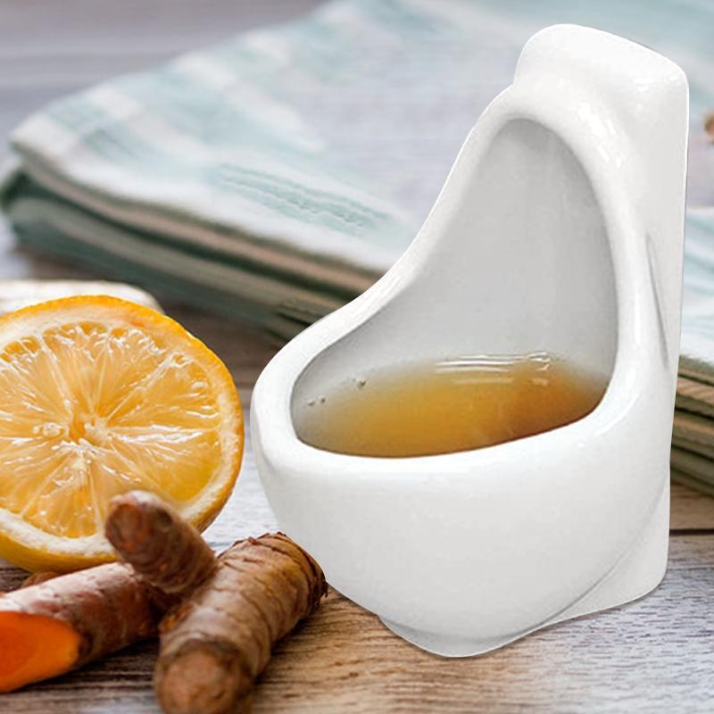 2 Pieces Urinal Shot Ceramic Mug Coffee Cup Personal Cup Ceramic Cup Durable