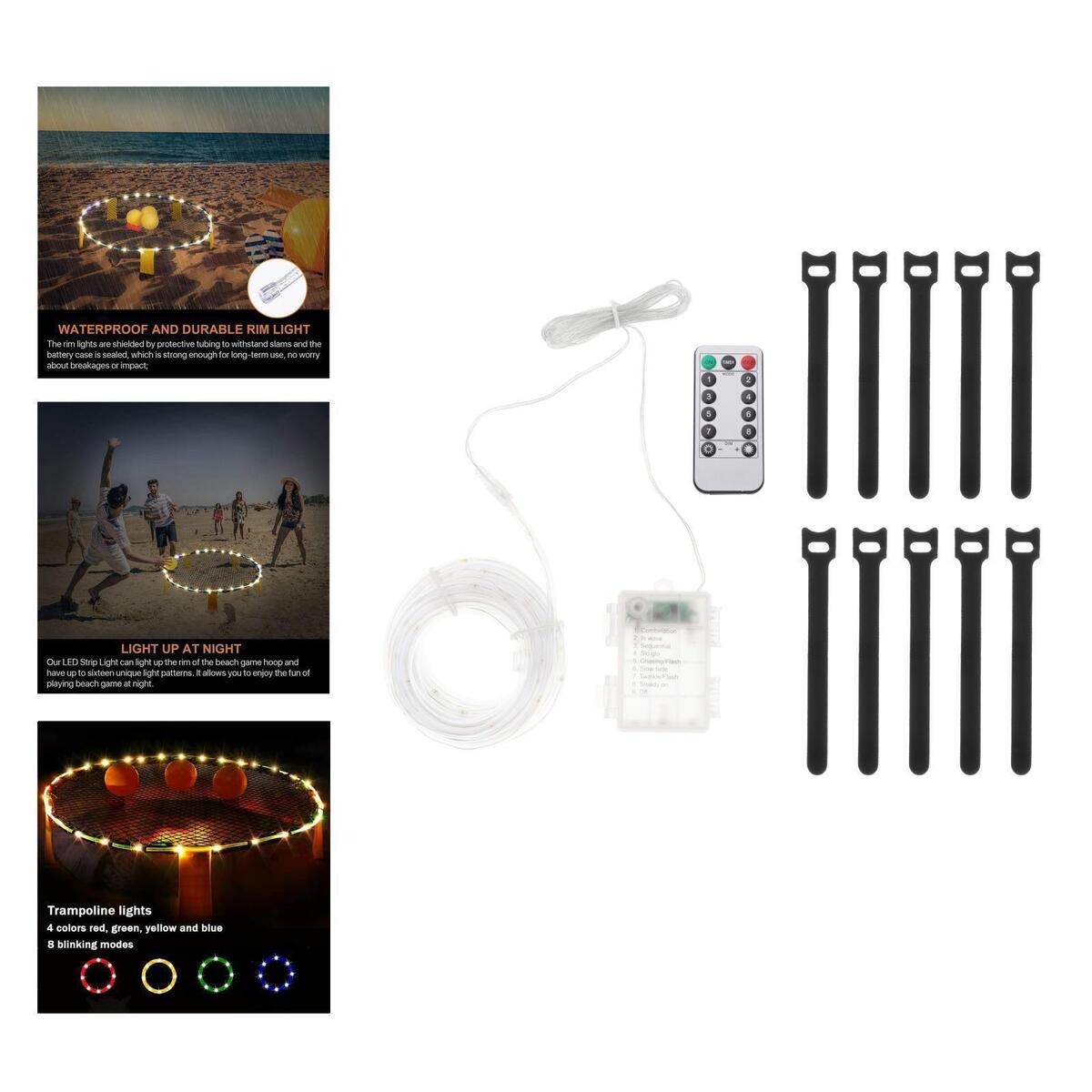 LED Trampoline Lights Rope String Strip Lights Battery Operated Outdoor