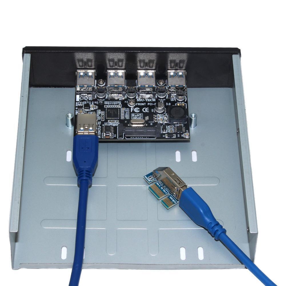 SSU FU3401 PCI-E to 4 Port USB 3.0 PCI Express Expansion Card for Desktop
