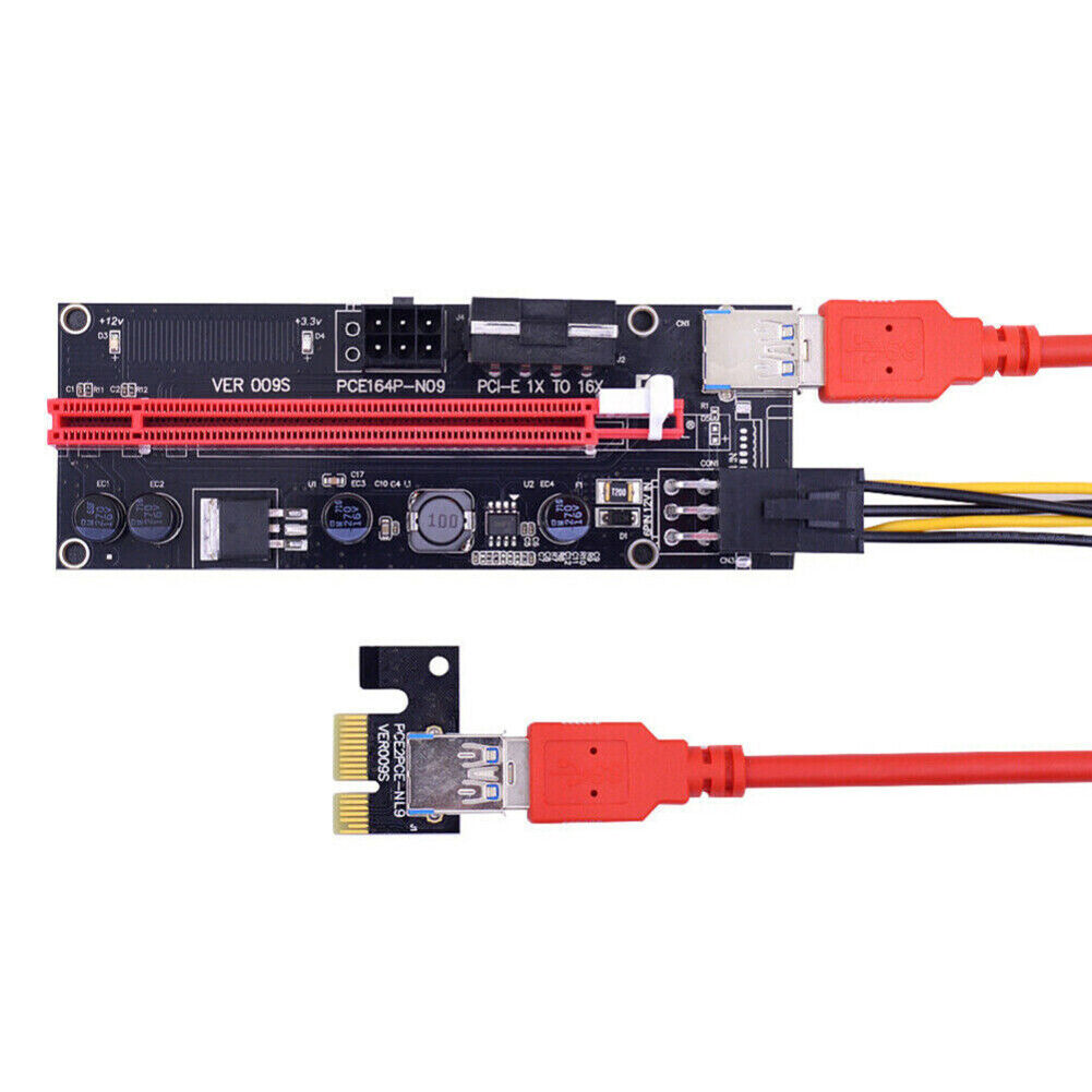 Ver009S PCI-e Riser Card PCI Express 1X to 16X Adapter USB 3.0 Data Cable