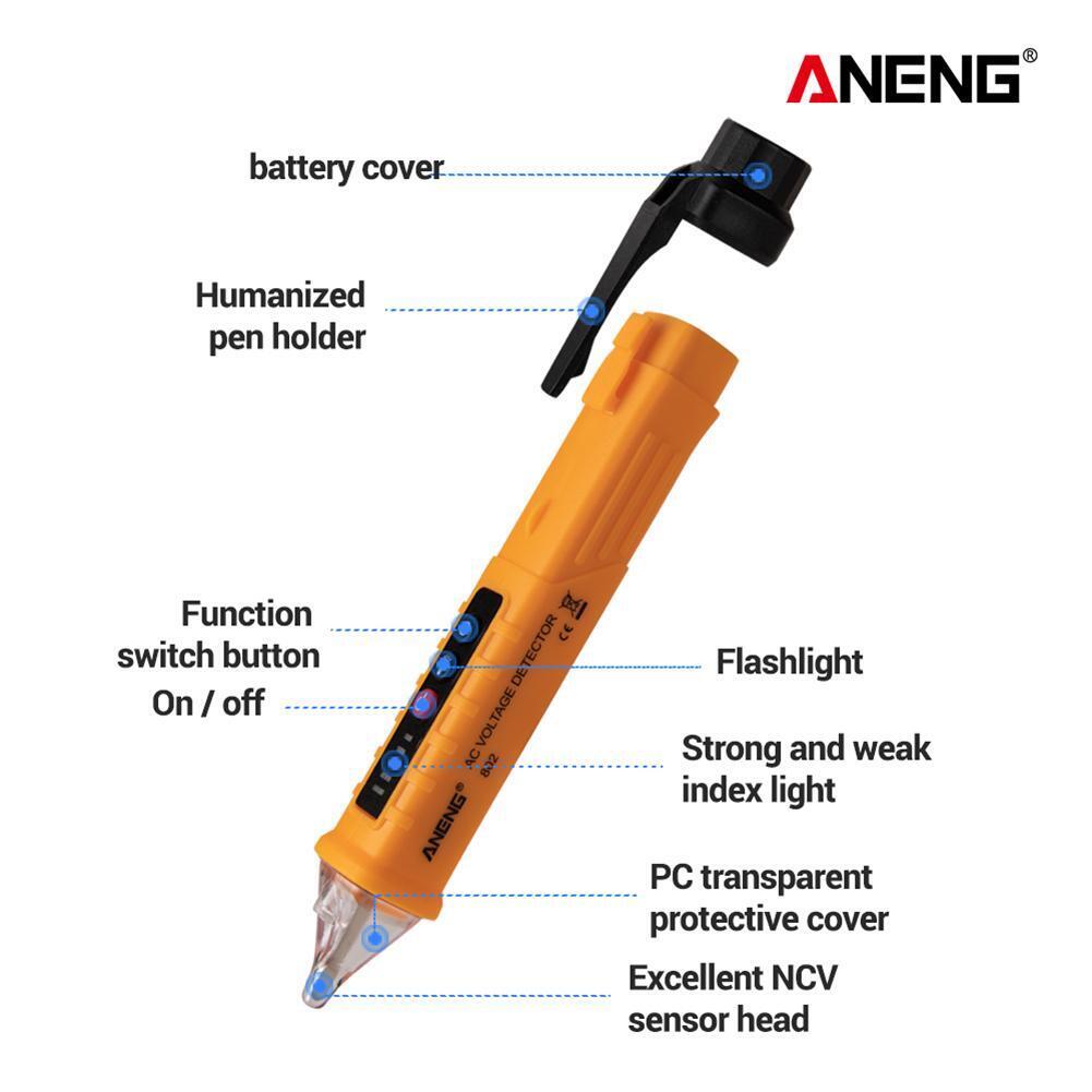 ANENG Digital AC 10V/48V/1000V Voltage Tester Pen Volt Detector (Yellow)