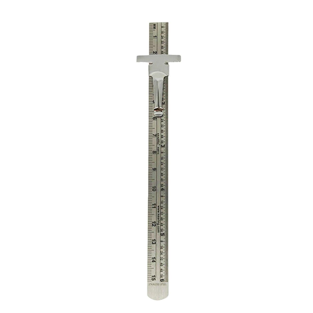 Precision Sewing Ruler Metric Guides Stainless Steel with Clip for Quilting