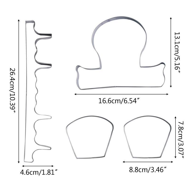 4 Pack Stainless Steel Biscuit Moulds Furniture Shape Cookie Cutters Pressing