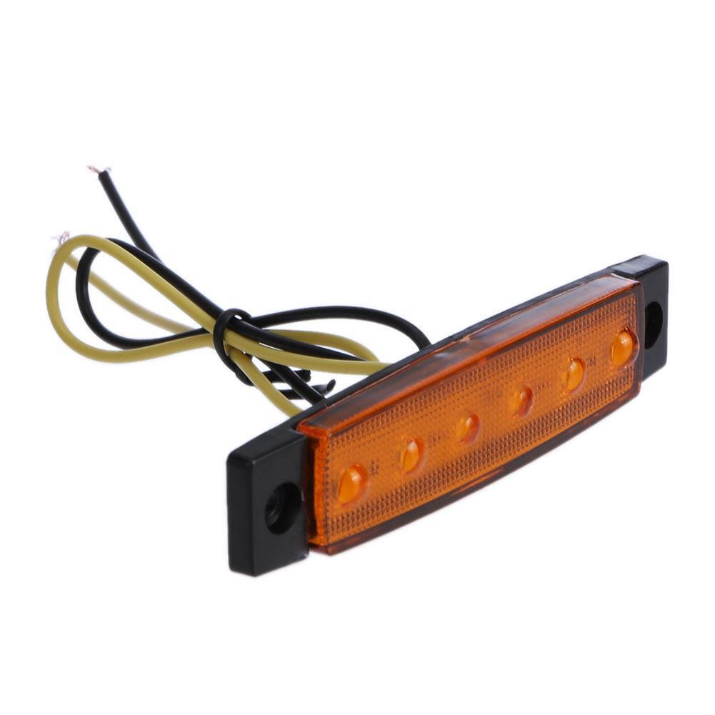 Waterproof 6SMD LED Car Bus Truck Trailer Side Marker Indicator Lamp(Yellow
