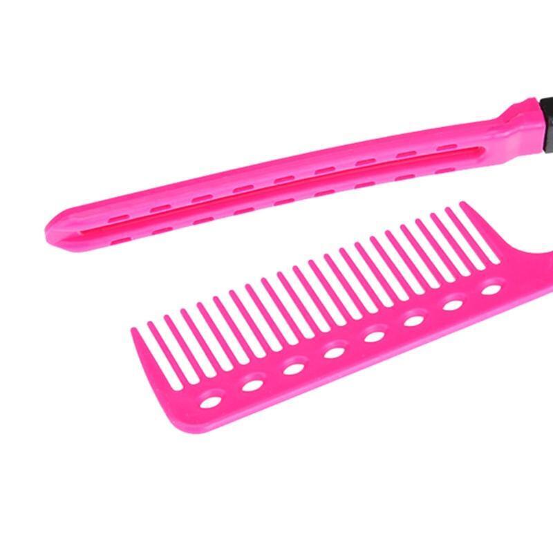 Hair Straightening Comb Haircut Anti-static V Shape Comb Clip Clamp Styling Tool