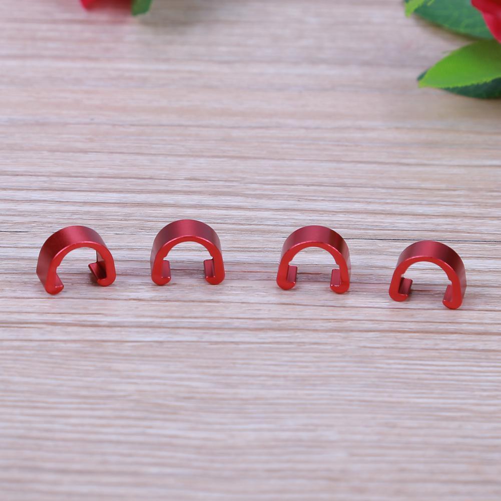 10pcs Bike Bicycle C-Clips Buckle Hose Brake Gear Cable Housing Guide(Red)