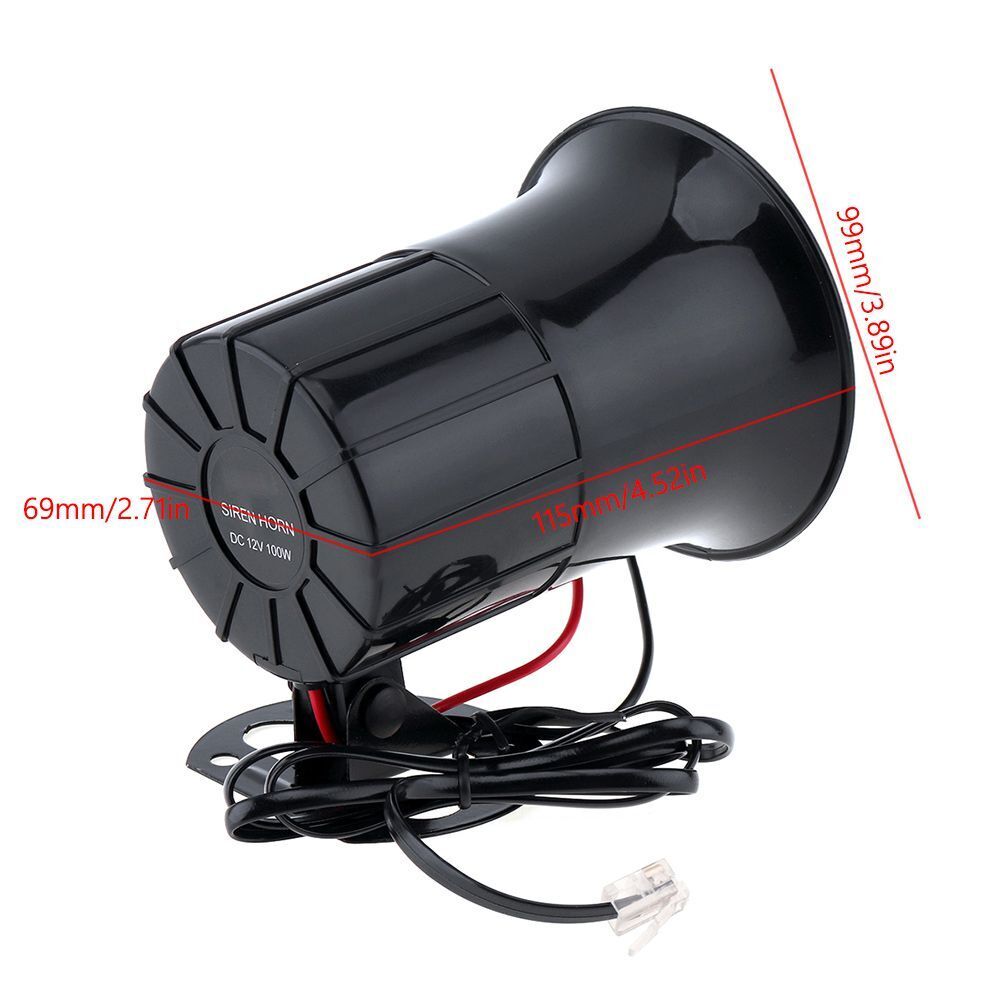 12V 100W 6 Sounds Speaker Emergency Sound Amplifier for Car Boat Van Truck