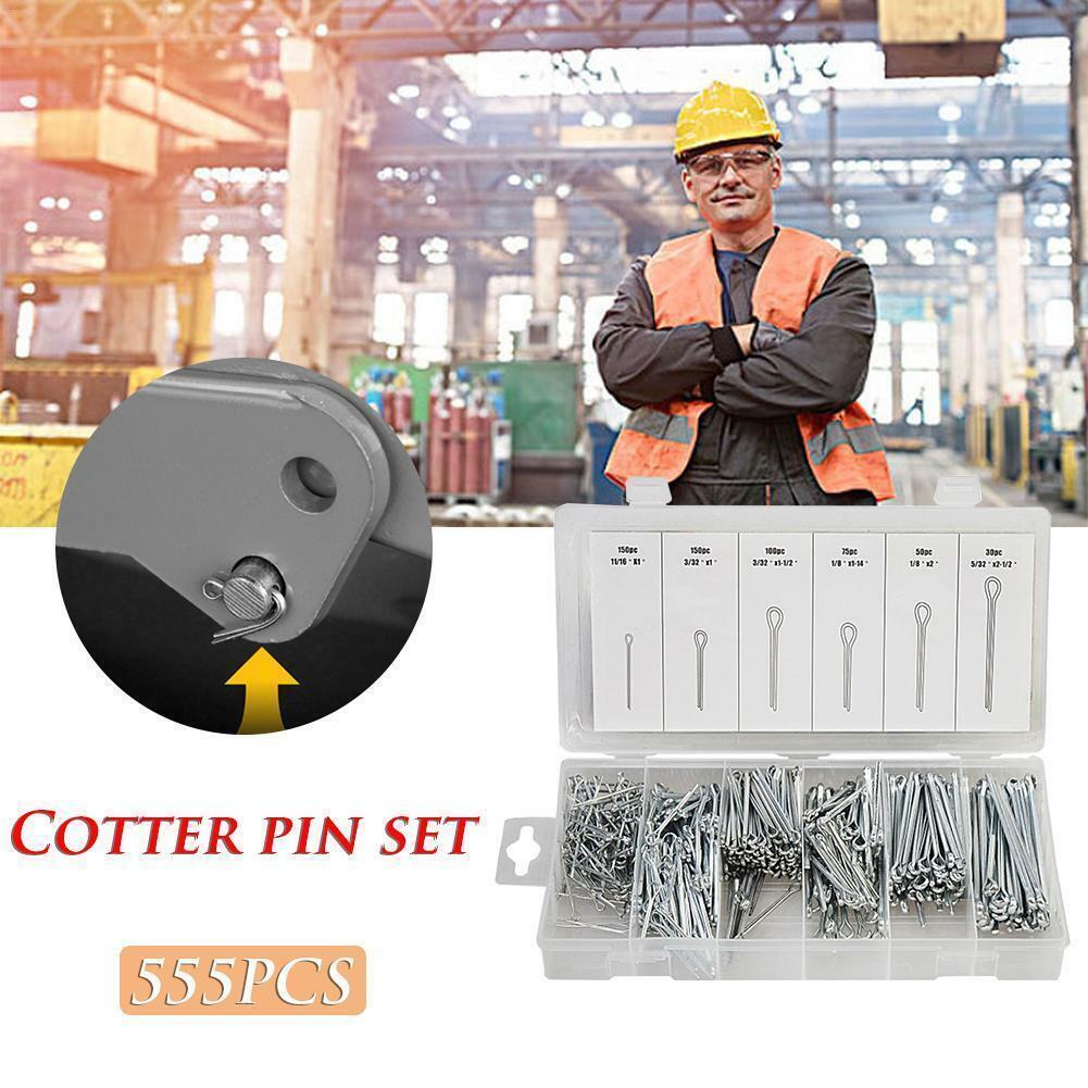555pcs/Set Stainles Steel Split Pins Clevis Cotter Pin Fasteners Parts Tool Ki