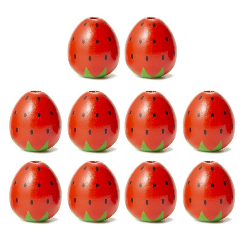 10X Strawberry Bead Strands Handmade Beads Fruit Spacer Loose Beads for Bracelet