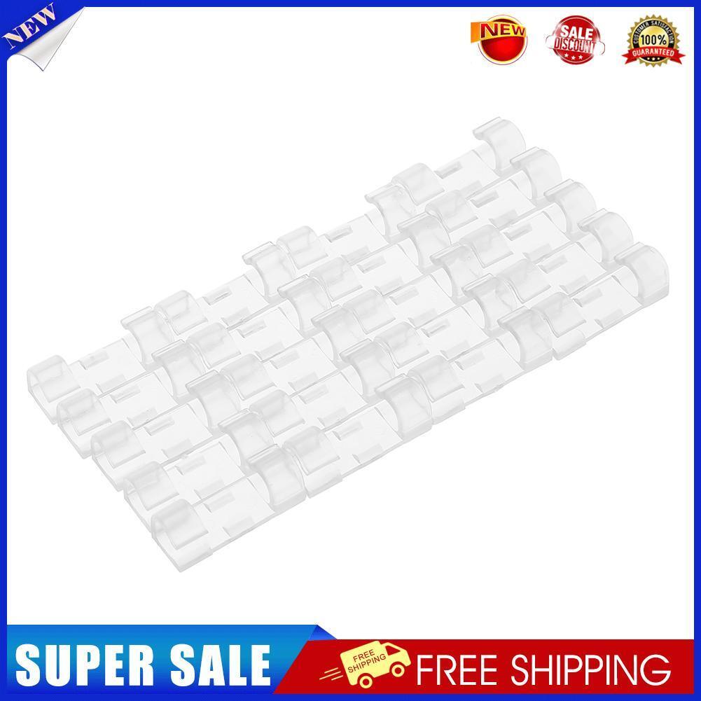 20pcs Cable Cord Wire Clips Fixer Fastener Line Adhesive Clamp/Transparent