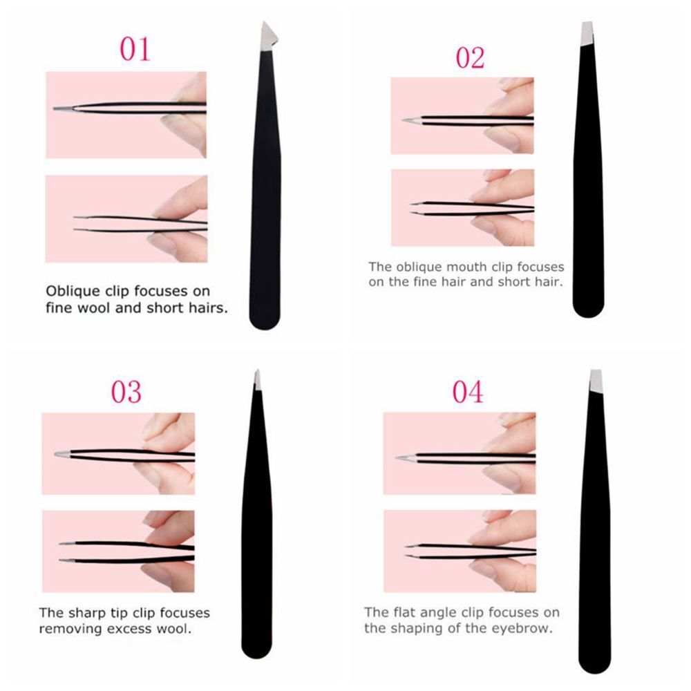 Steel Beauty Eyebrow Tweezer Hair Removal Brow Trimmer False Eyelash Clip