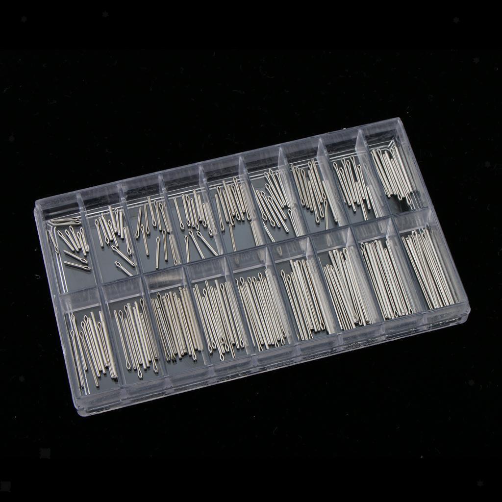 180Pcs Watch Strap Bracelet Band Split Cotter Pins Bars Links Sizes 8-26mm