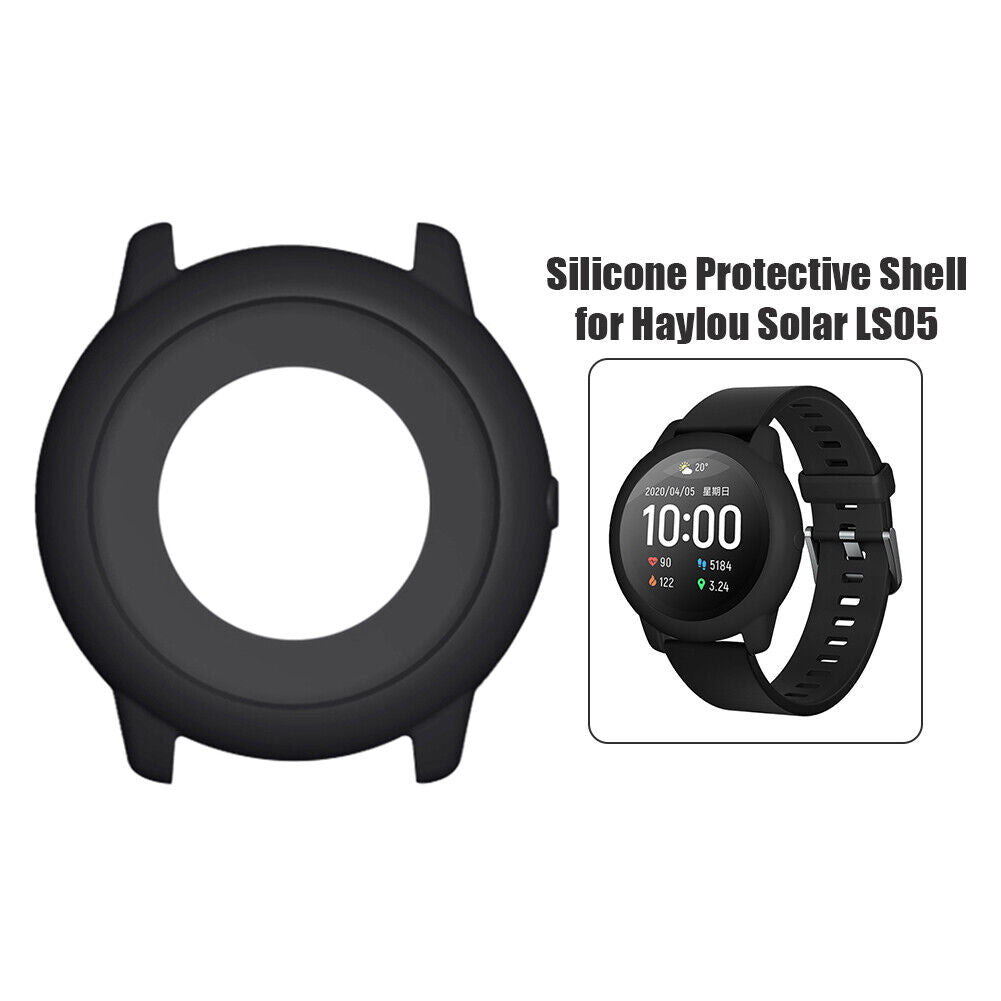 Silicone Case Cover for Xioami Haylou Solar LS05 Protector Shell (Black)