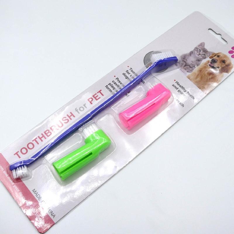 Dogs Toothbrush Set Dental Cleaning Brushes for Cleaning Pet Mouth Angled Brush