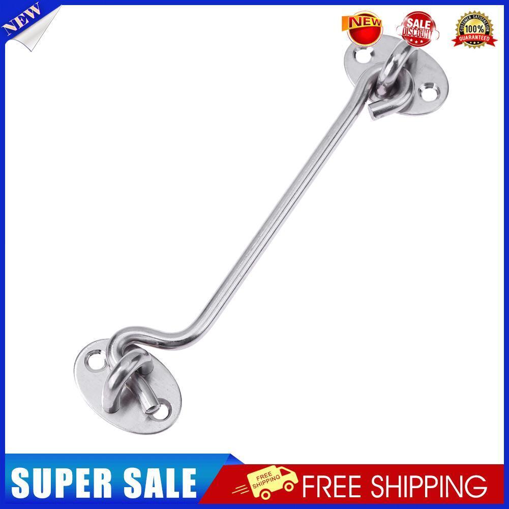 Stainless Steel Thicken Door Window Hook Safety Limit Lock with Base (6in)