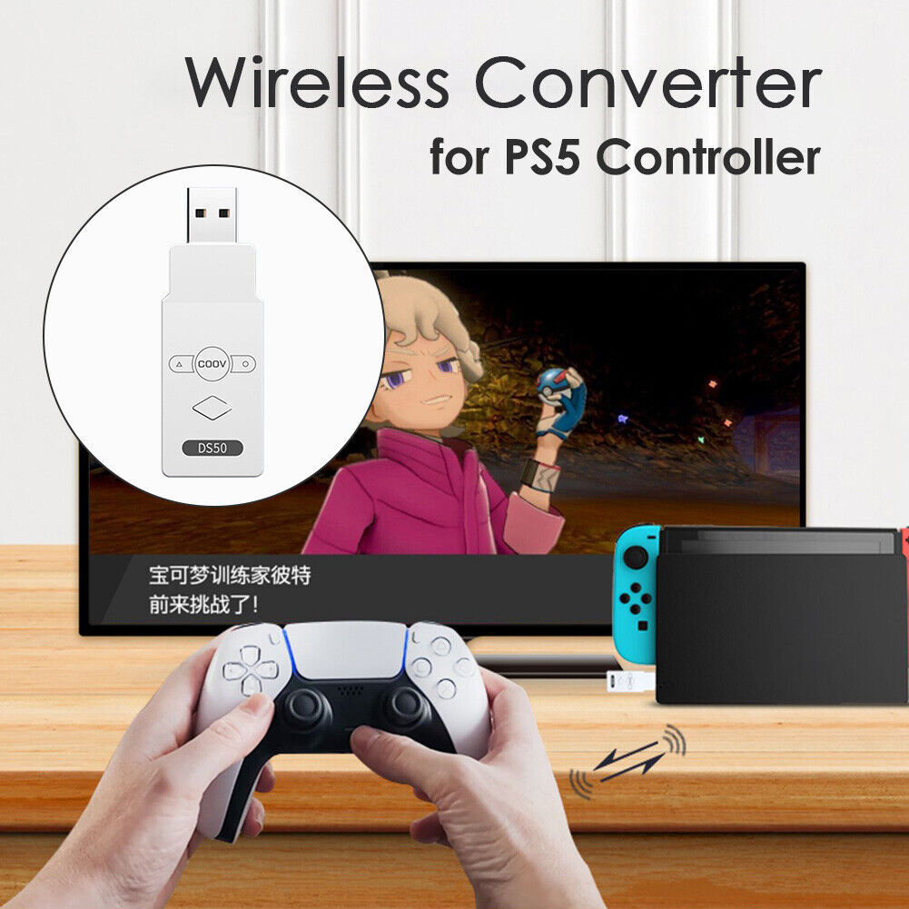 Wireless Gamepad Converter for PS5/Switch USB Bluetooth-compatible Controll