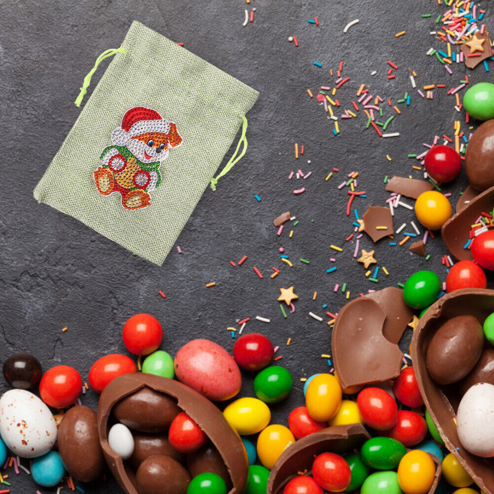 Christmas DIY Diamond Painting Shopping Tote Mosaic Drill Candy Bag (Bear)