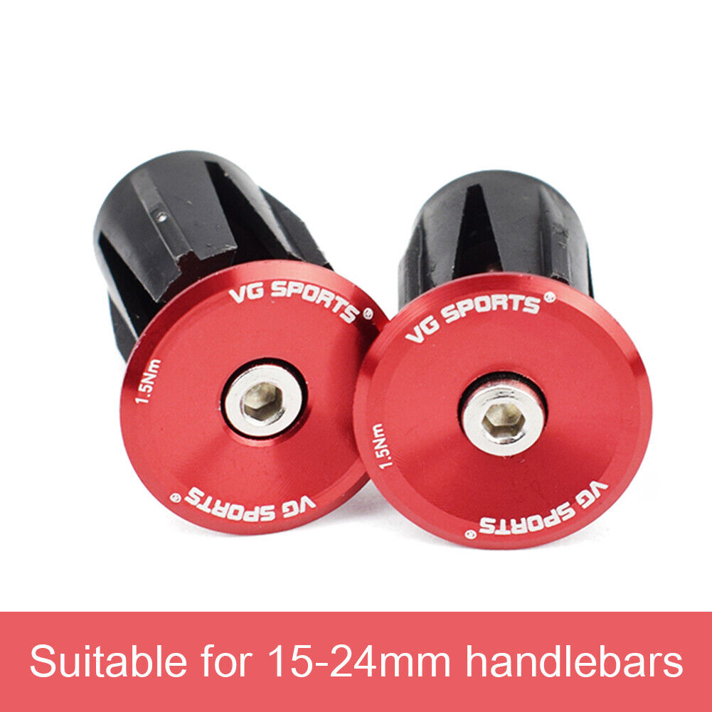 VG Sports 2pcs Bike Handlebar Stopper Bicycle Grip Bar Plug Cap (Red)
