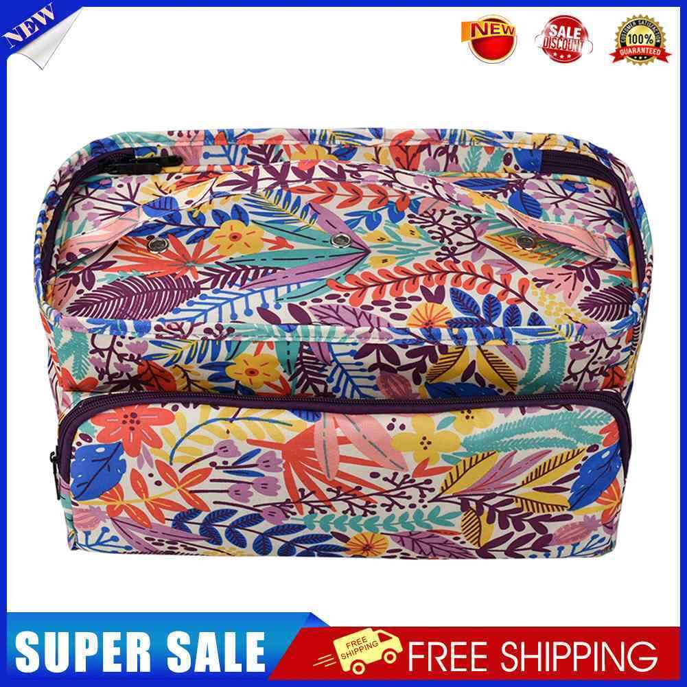 Oxford Cloth Printing Wool Crochet Storage Tote Knitting Yarn Bag (C Leaf)