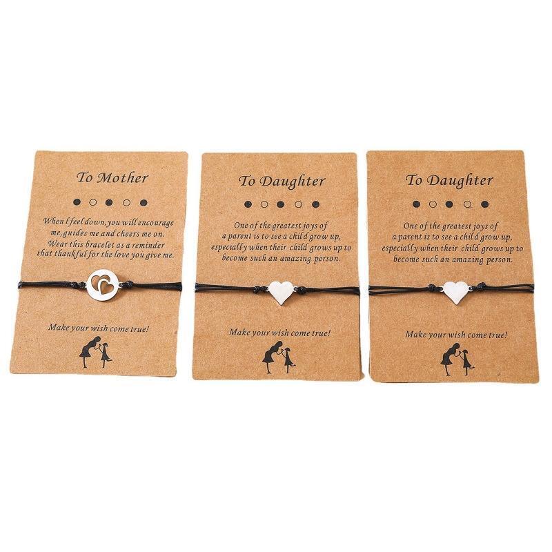3 Pieces Love Heart Long Distance Relationship Bracelets Cute Jewelry Gifts